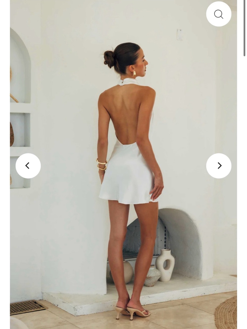 NWT White Cowl Neck Mini Dress - Picture 2 of 4